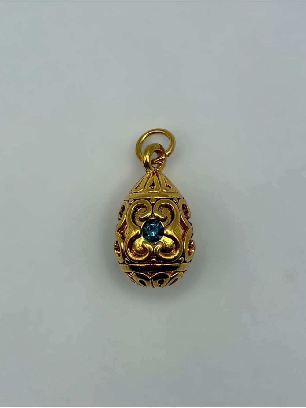 Joan Rivers Gold-Tone Fabergé Egg Style Charm Pendant w/ Multicolor Rhinestones